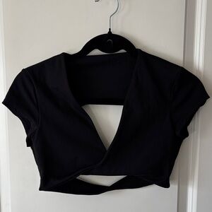 Oner Active Black Wrap Crop Top